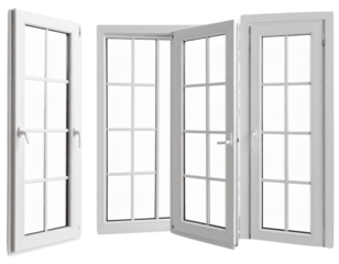 Set of windows and doors isolated on transparent backgroun