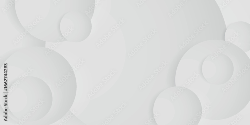 Aufkleber white abstract background with embossed 3d circle design. simple and elegant geometric background co