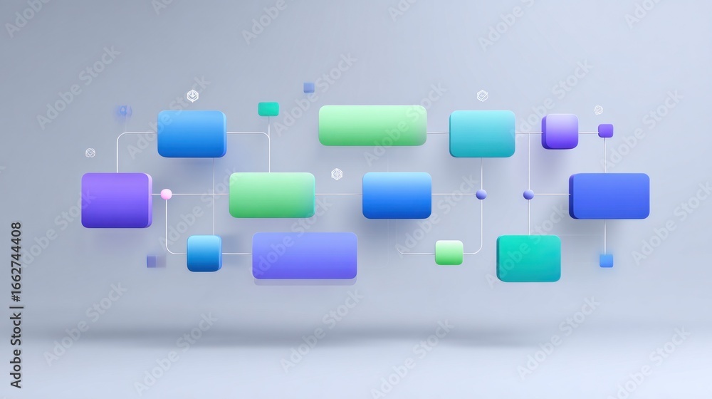 Aufkleber colorful 3d flowchart representing complex business processes