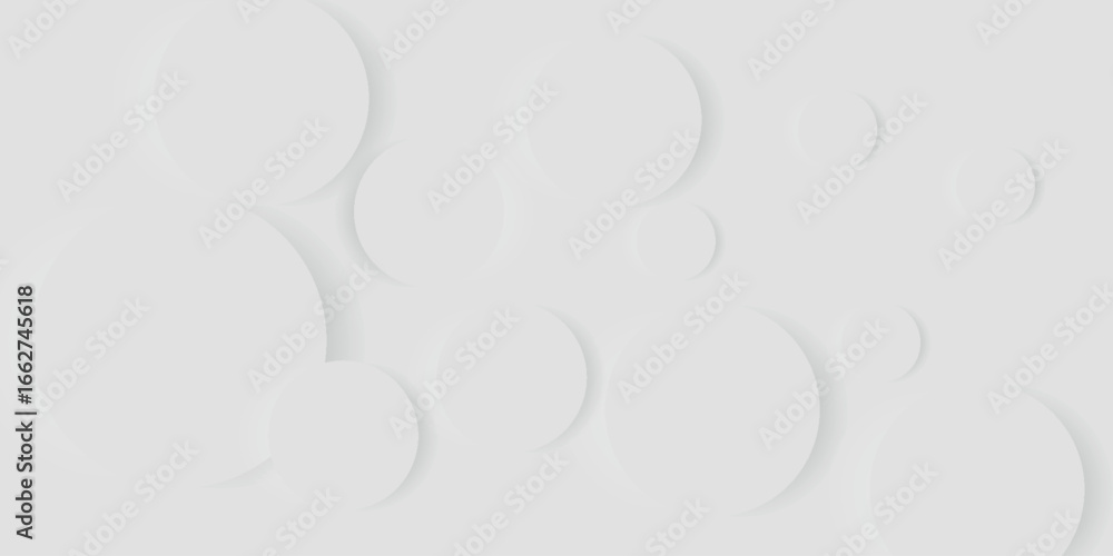 Poster white abstract background with embossed 3d circle design. simple and elegant geometric background co