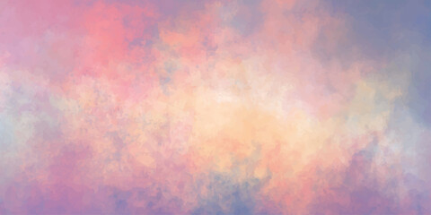 Sky blue watercolor texture. Light green and white color background. watercolor digital art painting. Hand painted texture. Soft clouds in the sky. Vintage style color stained illustration. cloudy sky