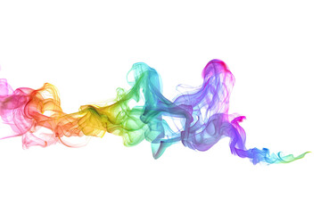 Abstract rainbow smoke swirls