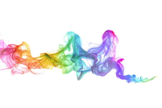 Abstract rainbow smoke swirls