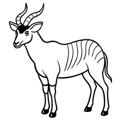 Saola line art vector