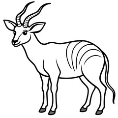 Saola line art vector