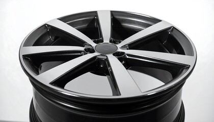 Close-up of a dark gray alloy wheel