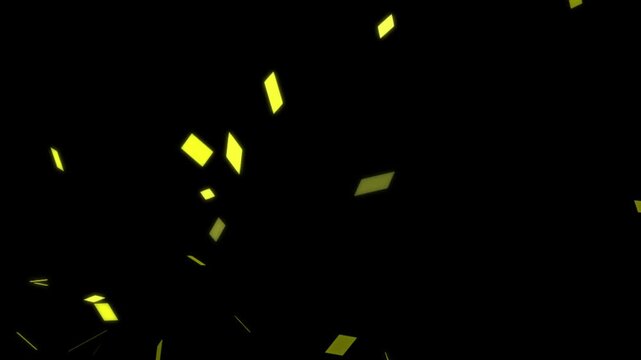 金色の紙吹雪が上から舞い落ちるアニメーション（縦動画）（ループ）（黒背景）