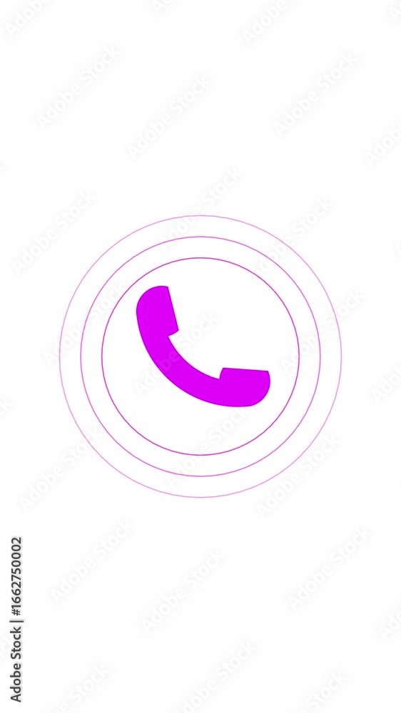 Aufkleber phone icon animation representing calls and messaging in vertical video format. simple animated phon