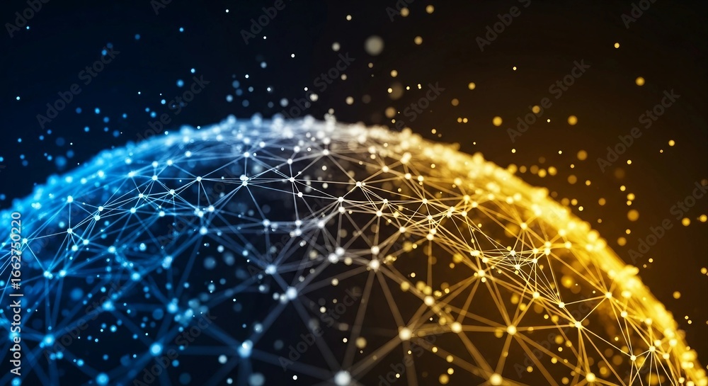 Poster abstract digital globe network connection concept