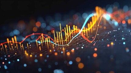 Abstract Financial Data, Stock Market Chart, Growth Graph stock image