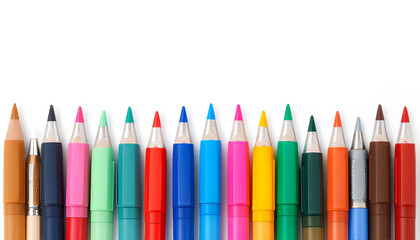 colored pencils isolated on white background