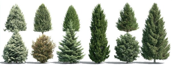 Various Evergreen Shrubs and Bushes