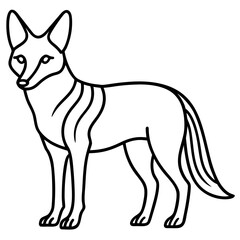 Jackal line art vector