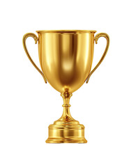 Golden trophy on black background