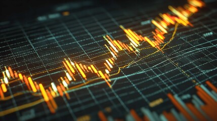 Stock Market Data Analytics, Financial Graph, Investment Chart stock image