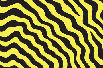  Bold Yellow Zebra Print — Wavy Animal Stripes Seamless Wallpaper,Wavy Zebra Print – Vibrant Yellow Black Abstract Background,Animal Stripe Pattern – Trendy Yellow and Black Fashion Design
