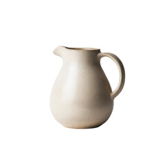 Cream-Colored Ceramic Pitcher on Black Background