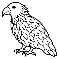 Kakapo line art vector