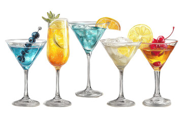 Colorful cocktail assortment
