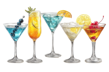 Colorful cocktail assortment