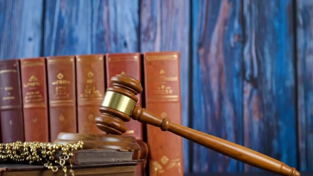 Gavel on Books: Law and Justice Concept