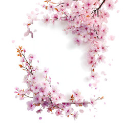 Fototapeta premium Spring blossoms frame a blank card