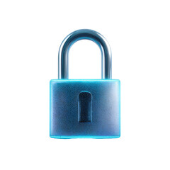 Naklejka premium A glossy, blue padlock