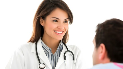 Smiling Female Doctor Consulting Patient Healthcare Medical Consultation