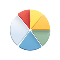 Simple pie chart with six segments