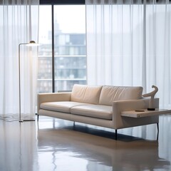 Modern luxury apartment interior in minimal scandinavian style