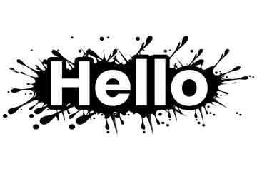 hello icon vector design mono color with splash effect © Faridzdesign