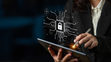 Cyber security system protecting digital infrastructure. Cyber security ensures data safety,...