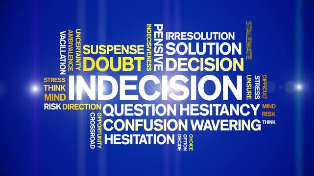 indecision animated word cloud-text design animation tag kinetic typography seamless loop.