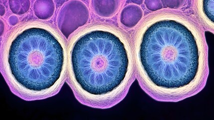 Microscopic Cellular Structures Abstract Art