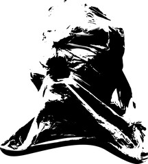 Retro futuristic abstract dither bitmap graphic elements. Pixel people with blur, 3D wireframe elements, gothic y2k sharp spikes with bones, universal shapes for creating poster. Vector set