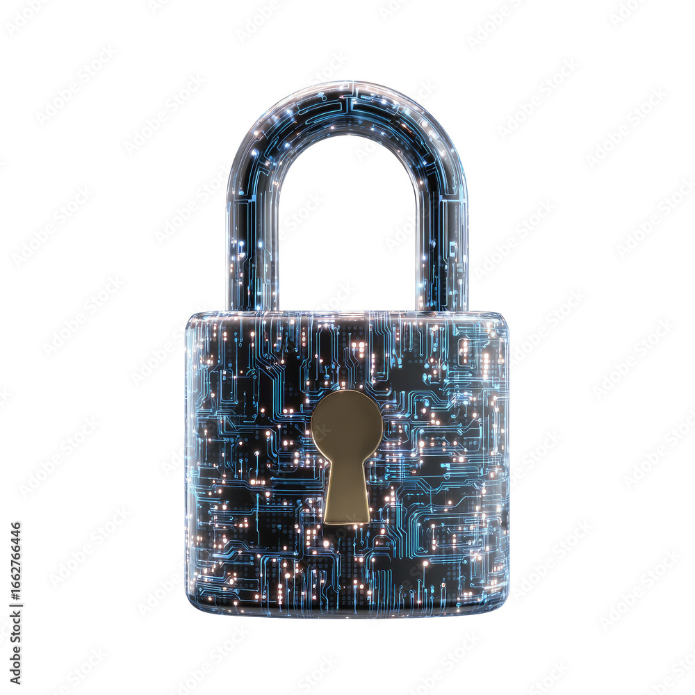 Poster transparent lock with circuit board design
