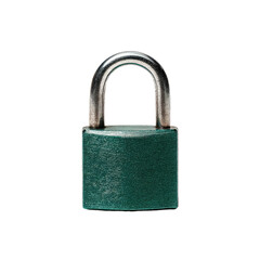 Naklejka premium A solid green padlock