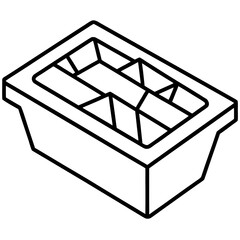 Ice tray line art vector