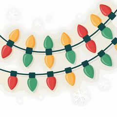 Flat Christmas light vector illustration background