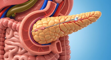 Pancreas Endoscopic Retrograde Cholangiopancreatography (ERCP) Procedure Illustration