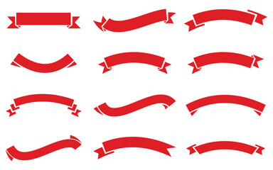 Various black ribbon banner designs suitable for graphics, labels, and decorations in multiple styles and shapes by Zaleman