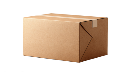 A brown cardboard box sealed with adhesive tape, used for packaging and transporting various items.