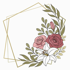 vintage card with roses