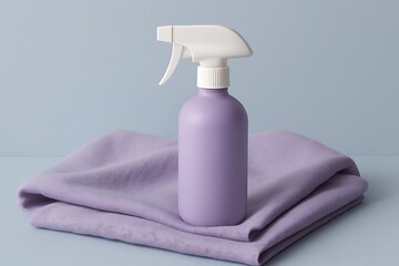 Lavender Fabric Softener Spray Bottle Mockup: Minimalist Studio Shot