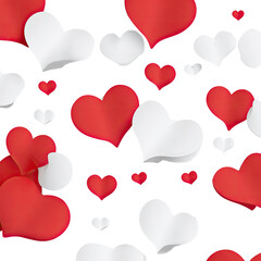 Red and white hearts on a black background (2)