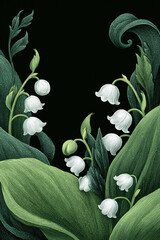 Delicate Lily of the Valley Floral Illustration