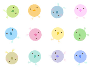 ヒヨコのシームレスパターン　E-1