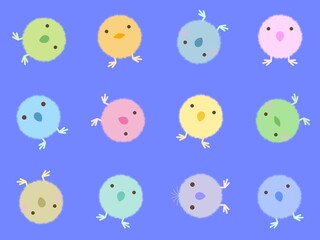 ヒヨコのシームレスパターン　E-3