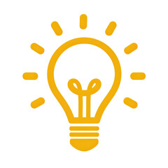 Fototapeta premium Simple yellow lightbulb icon (1)
