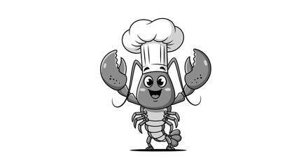 Creative and charming lobster chef character illustration for culinary ventures and food businesses